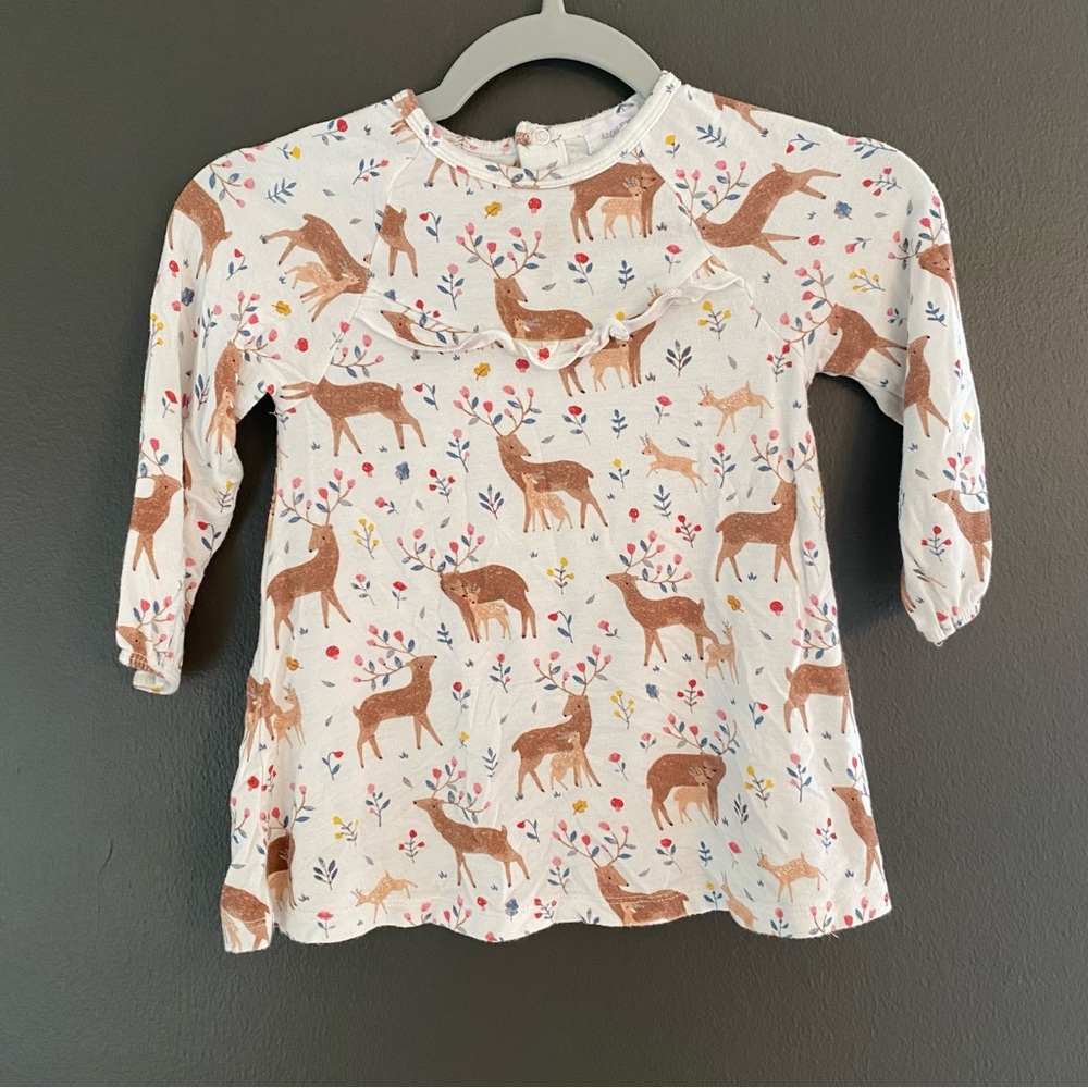 Angel Dear reindeer Christmas winter dress 6-12 months jersey material